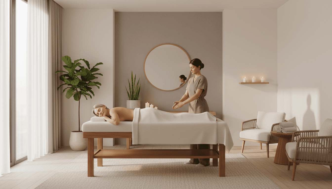 Guest receiving a spa treatment in a private wellness room